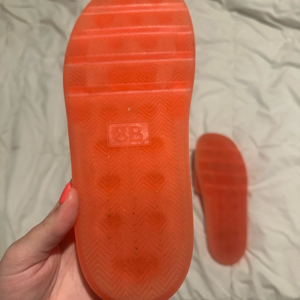 Tory Burch Orange Slide Sandals - Picture 2 of 5